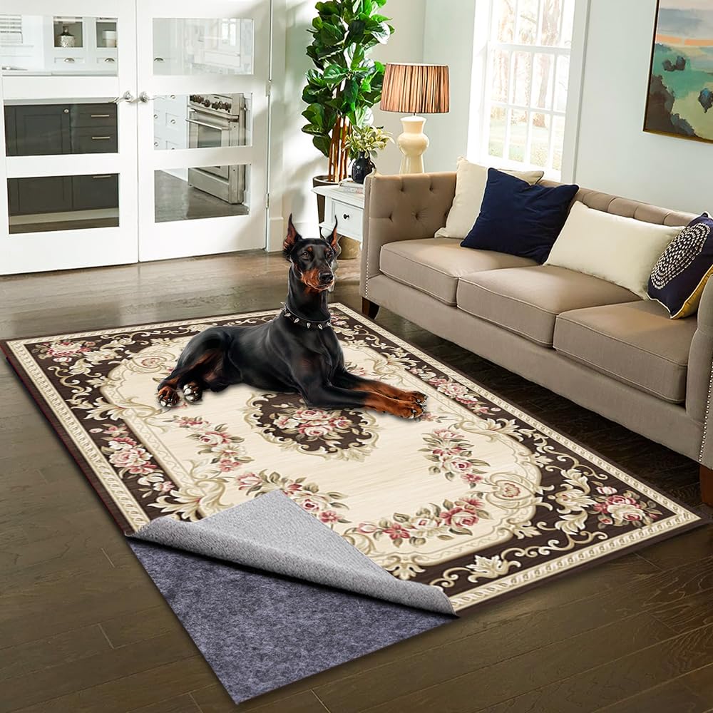 home fall prevention checklist non-slip rug pad under area rug improving floor grip and reducing movement hazards