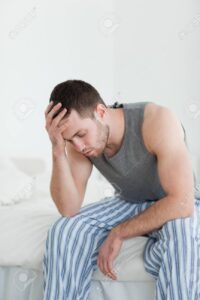speep tired man at night after 50