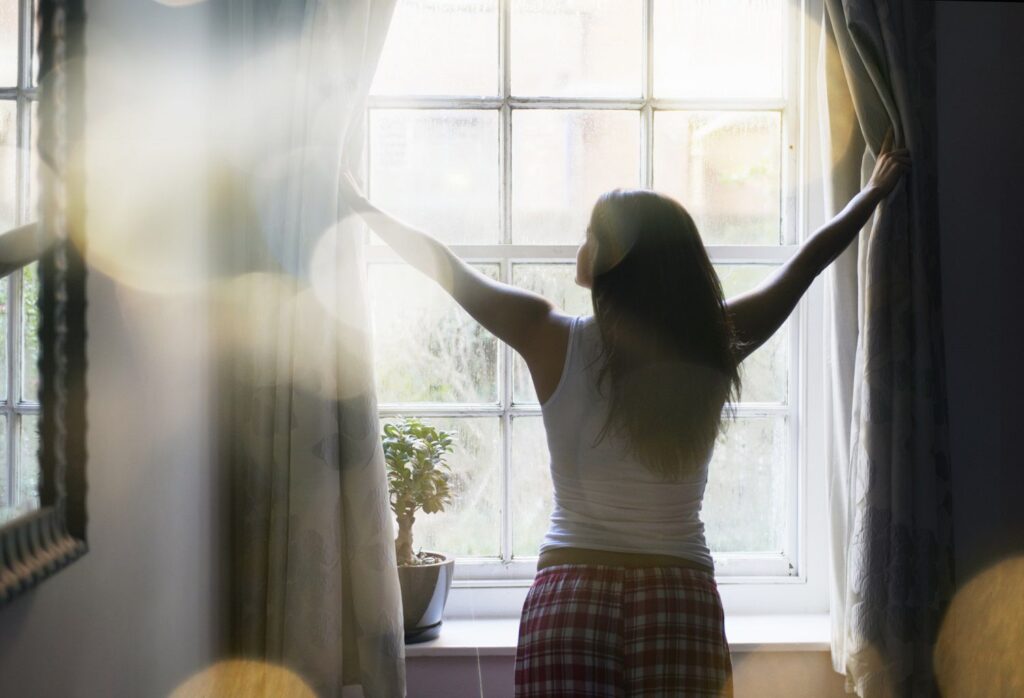 morning routine after 50 stretching sunlight healthy start