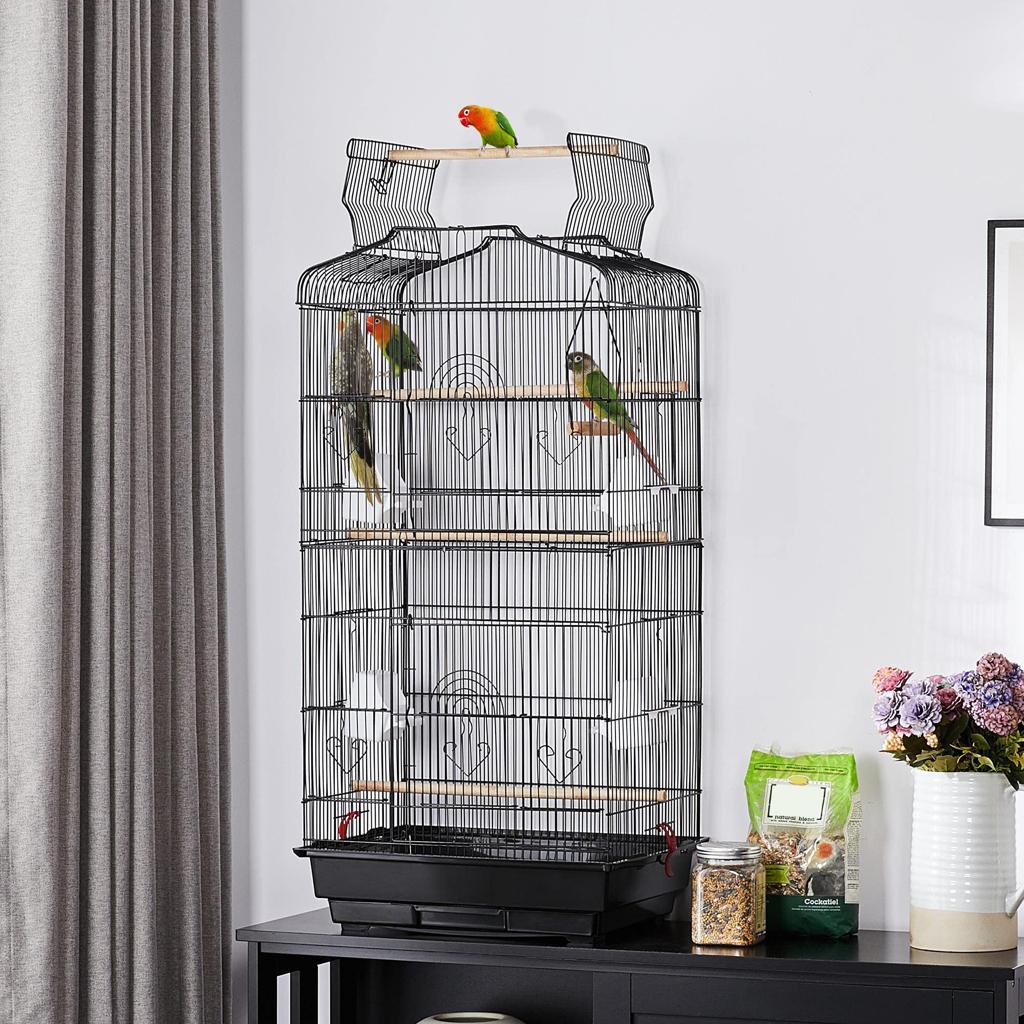 bird cage on stand waist height low effort setup for people after 50