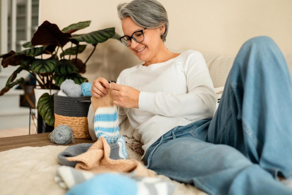 creative hobbies for women over 50 knitting at home for relaxation