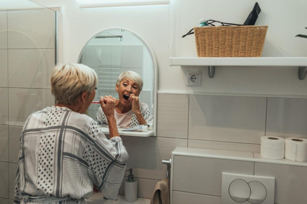 Older adult concerned about bad breath after 50
