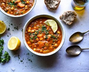 Fiber-rich chickpea soup supporting digestion after 50