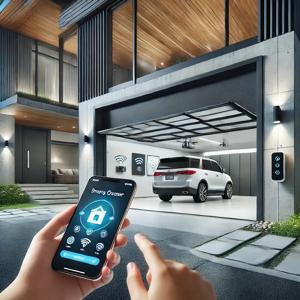 Smart Garage Door Controllers for Seniors using a smartphone to monitor a garage door