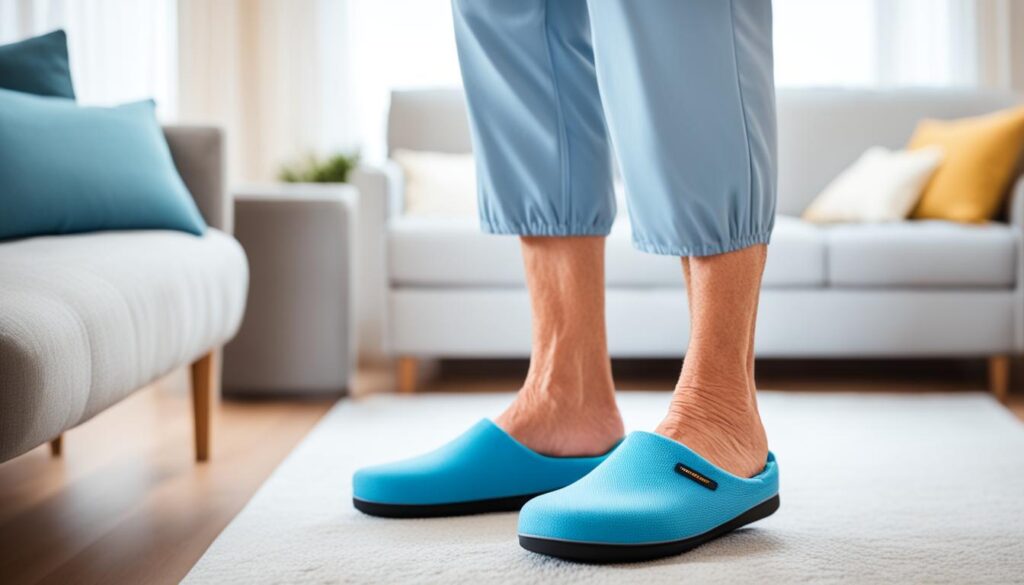 Slip-resistant slippers for seniors with non-slip soles and supportive designs that help improve stability and reduce fall risks at home.